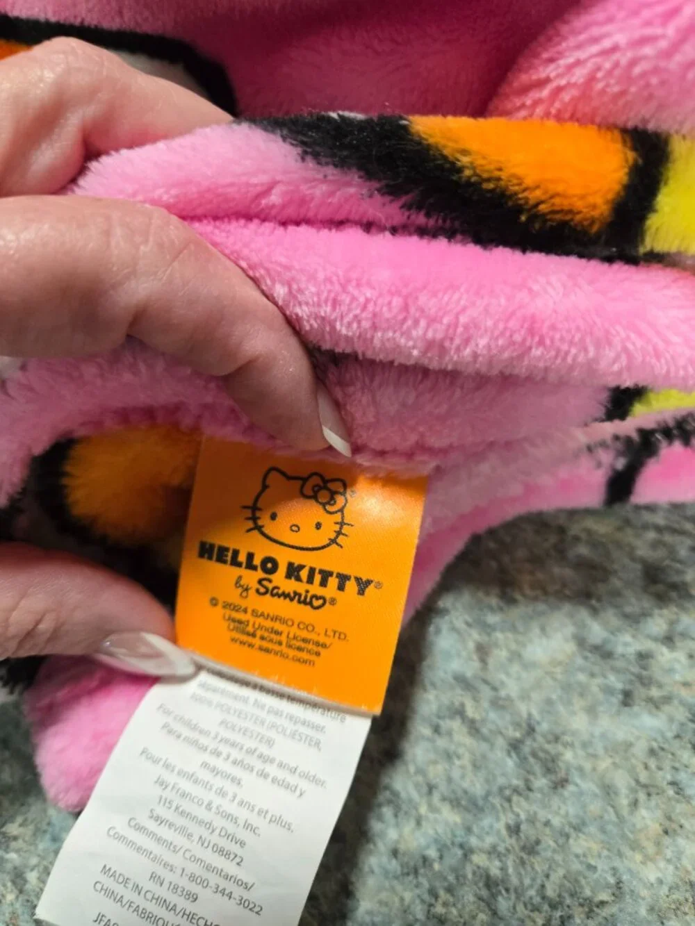 Hello Kitty Halloween Candy Corn Plush Throw Blanket Pink 60x70 Sanrio